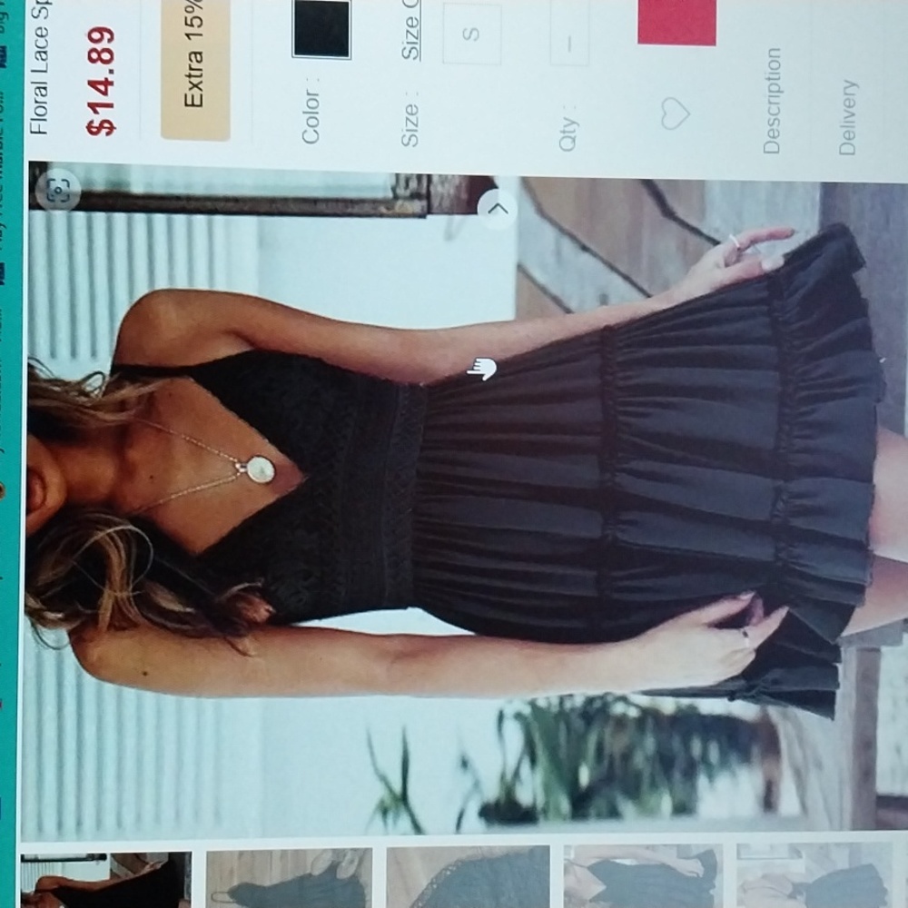Floral Lace Splicing Ruffled Open back Mini Dress